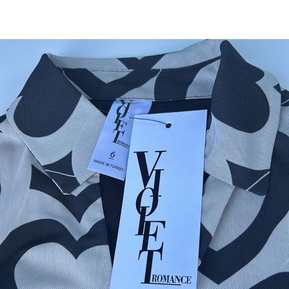 NWT ASOS | Violet Romance | Collared Mesh Mini Dress in Heart Print - Picture 8 of 8